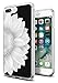 Gifun Hard PC Bumper Shockproof Clear Soft Slim Design Pattern Case for iPhone 8 Plus/7 Plus Cover - White Half Sunflower
