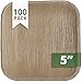 CaterEco Square Palm Leaf Plates Set (Pack of 100) | Appetizer Or Dessert Plates | Ecofriendly Disposable Dinnerware | Heavy Duty Biodegradable Party Utensils for Wedding, Camping & More
