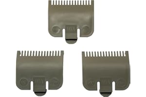 MYFOLE (3 Pack) (1/16") Hair Clipper Guards No.1/2 Cutting Guides Compatible with Most Wahl Clipper, Grey