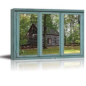 Old Cabin a secluded Forest Setting - Rustic Wood Dwelling - Canvas Art Home Art - 24x36 inches