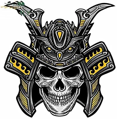 Amazon Co Jp 13cm X 12 4cm面白い侍スカルカーオートバイトラックステッカーファッションアップリケ防水と日焼け防止ボディ デコレーションステッカー 面白いスカルステッカーデカール 車 バイク