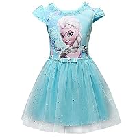 Moebao Kids Children Girls Cartoon Elsa Princess Bubble Dress 3-8y
