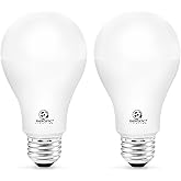 E ENERGETIC LIGHTING 150 Watt LED Bulb, 2600LM Super Bright Light Bulbs, Daylight 5000K, Dimmable A21 LED Bulb, E26 Standard Base, UL Listed, Damp Rated, 2 Pack