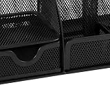 Osco Small Wiremesh Desk Organiser 6 Compartments 1 Drawer Black view 5
