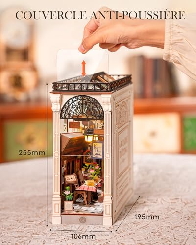 Rolife Book Nook Miniature House Kit DIY Model Adult with Lights Bookcase Decoration Book Living Room Booknook Puzzle Arcade Dating 3D Wood Bookends Diorama