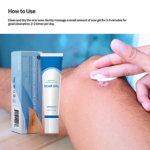 Aroamas Advanced Scar Gel Medical-Grade Silicone for Face, Body, Stretch Marks, C-Sections, Surgical, Burn, Acne, Old & New Scars, Clinically Proven, 30g - Thumbnail 5