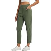 baleaf Womens Pants Petite Travel Stretchy Work with Zip Pockets Slacks | Golf Pants with 5 Pockets, 7/8 Petite Ankle Length, Stretch Fabric for All-day Comfort