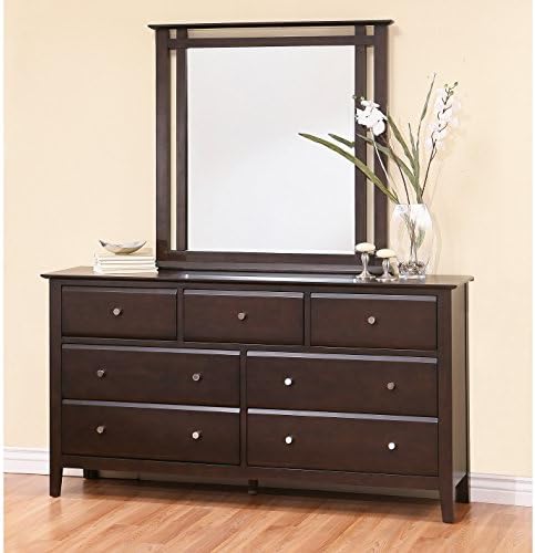 Abbyson Marsala Espresso Wood 7 Drawer Dresser and Mirror