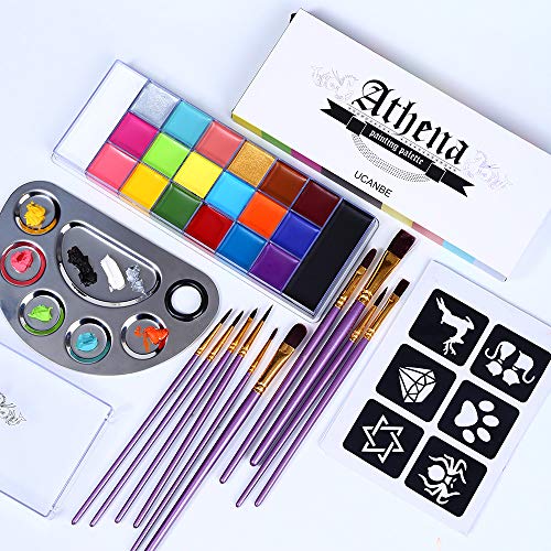 UCANBE Athena Face Body Paint Oil Makeup Set, 20 Colors FX Halloween