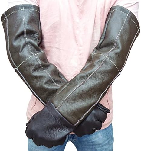 JZDCSCDNS Pet Anti-Biting Gloves Anti-Dog Cat Tear Resistance Wear-Resistant Anti-Puncture Waterproof Ergonomics Hand Protection Stray Dog Bathe Manicure Pet Shop Veterinary Training Dogs Cowhide