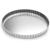 Fox Run Round Tartlet/Quiche Pan with Removable Bottom, Tin-Plated Steel, 9.5-Inch