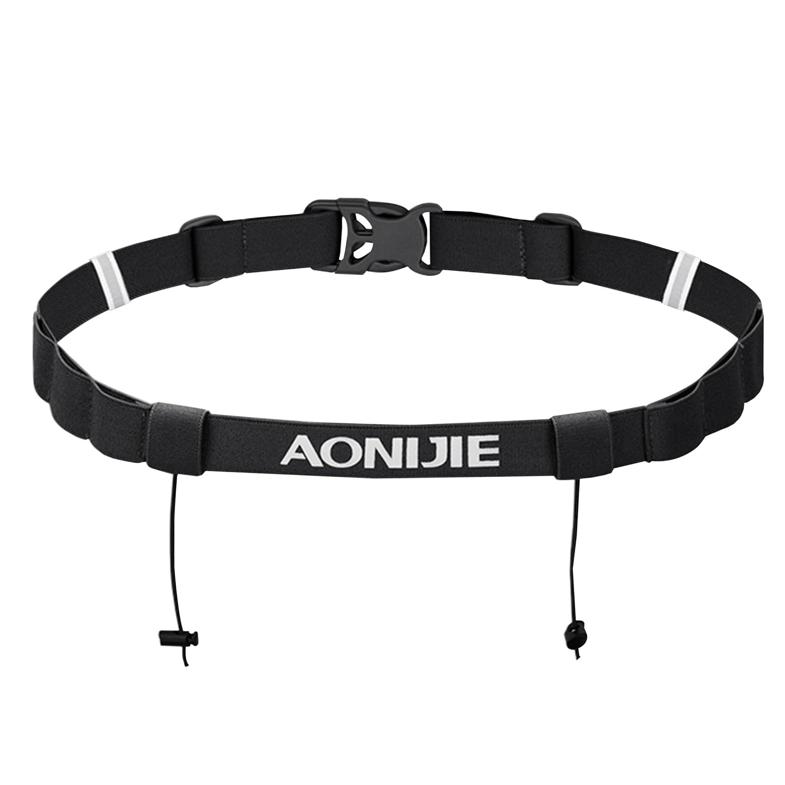 Azarxis Race Number Bib Belt with 6 Storage Gel Loops Adjustable Elastic Webbing for Men Women Runners Running Jogging Triathlon Marathon Trail Race Cycling (Black)