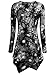 DJT Womens Tie Dyed Hankerchief Hemline Tunic Top Large #17 Black Floral
