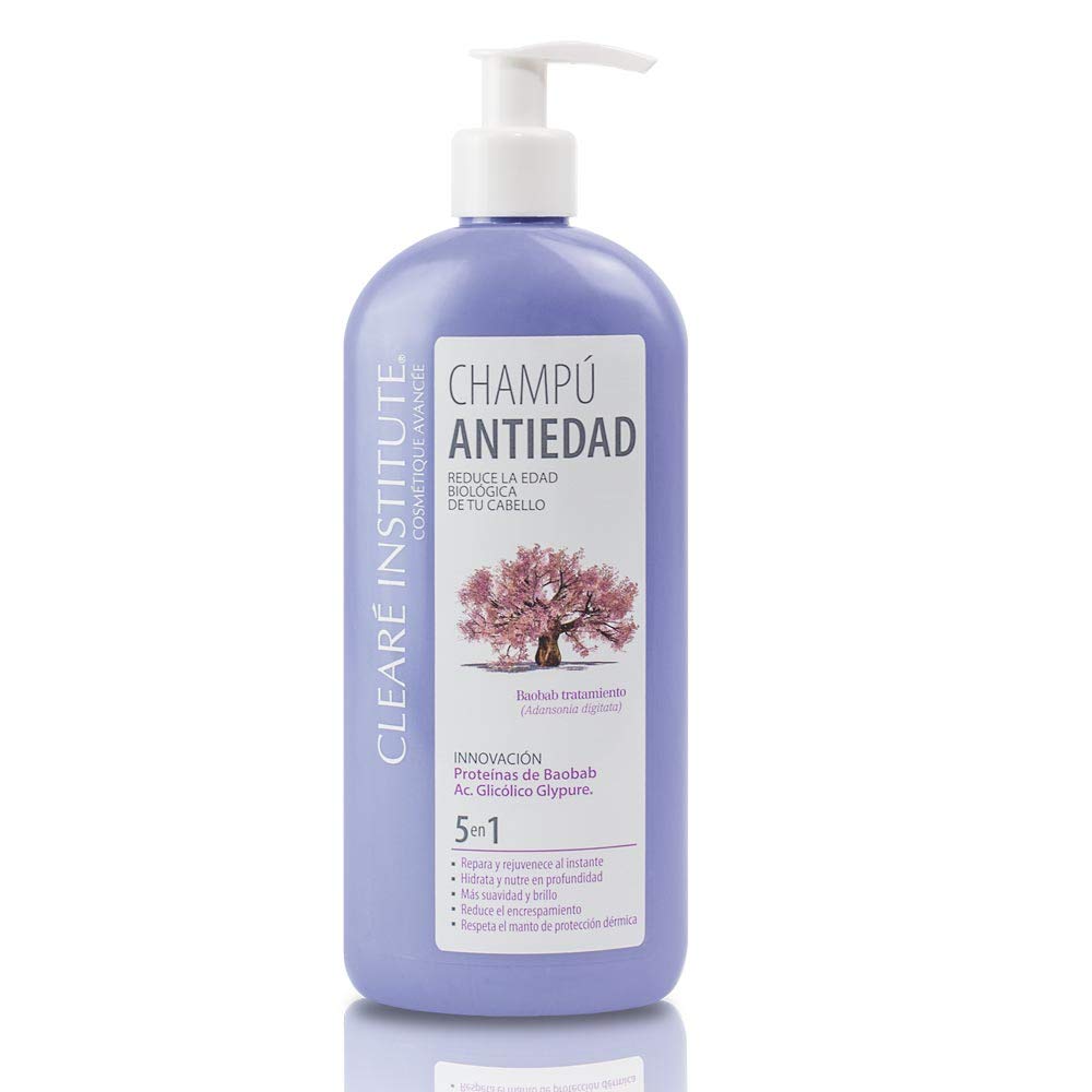 Cleare Institute Anti-Aging Repair Shampoo - Repairs and Rejuvenates Your Hair, Hydrates and Nourishes, SLE Sulfates, SLS, Silicones and Parabens, 96% Natural Ingr, Anti-Crepe Hair - 400 ml