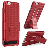 iPhone 6 Plus Case, i-Blason® [Transformer] iPhone 6 Plus (5.5) Case Slim Holster **Kickstand** [Holster Combo] Matte finish with Apple Logo Cutout - Slim Case for iPhone 6 Plus 5.5 inch (Red)
