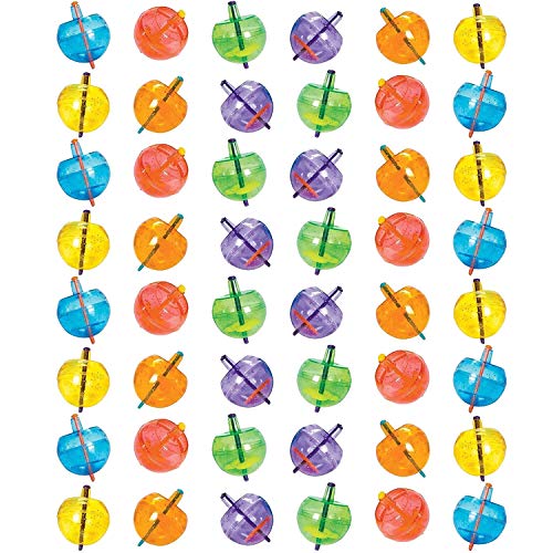 Kidsco Spinning Tops with Glitter 1 5/8
