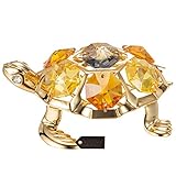 Matashi 24K Gold Plated Turtle with Topaz Ornament