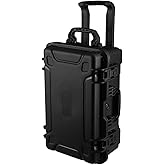 PISKGODSF 22" L x 14" W x 10" H Large Hard Case with Foam, Portable Rolling Hard Case with Wheels, Waterproof Shockproof Dustproof, Suitable for Cameras, Lenses, Camcorder, Instrument, Telescopes