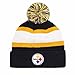 OTS NFL Pittsburgh Steelers Men's Rush Down Cuff Knit Cap with Pom, Team Color, One Size