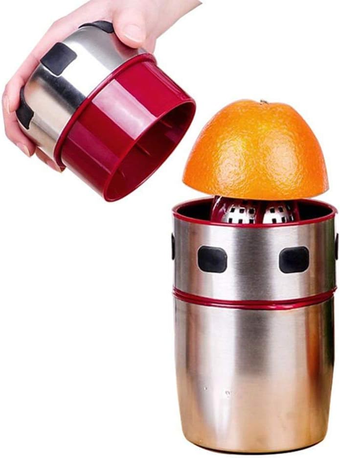 laize Stainless Steel Orange Juicer Portable Powerful Manual Lid Rotation Citrus Juicer Lemon Orange Tangerine Juice Squeezer