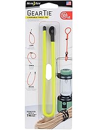 Nite Ize Gear Tie Loopable Twist Tie 12" - 2 Pack - Neon Yellow