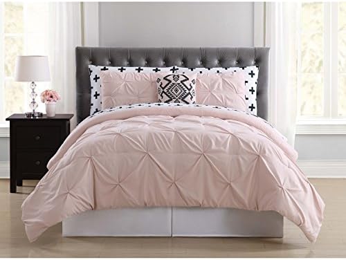 Truly Soft Everyday BIB1969BSXSC-32 Pleated Bed in a Bag, Twin X-Large, Crosses Blush