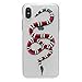 iPhone X Red Snake Case: Luxury Transparent Durable Designer Womens Protective TPU Cover / Bumper / Skin / Cushion with Vivid Print Technology (fits 5.8