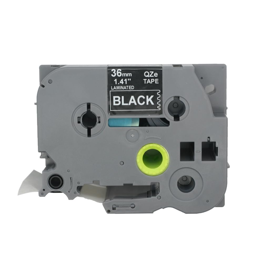 BROVACS 1 Pack White on Black Laminated Label Tape Compatible for Brother P-Touch Label Printer TZ 365 TZe 365 36mm 1 1/2" OPA4365