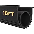 DGSL Garage Door Seals Bottom Rubber Weather Stripping Kit Seal Strip Replacement,Universal Weatherproof Threshold Buffering Sealing Rubber 5/16 Inch T Ends, 3 3/4 Inch Width (16 Ft, Black)