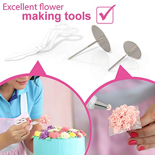 Cakebe 82 pcs Cake Decorating Kit - Cake Decorating Supplies with Cake Turntable - Extended Baking Supplies Kit with 54 Numbered Decorating Tips and Cake Leveler - Includes Pattern Chart - Thumbnail 4