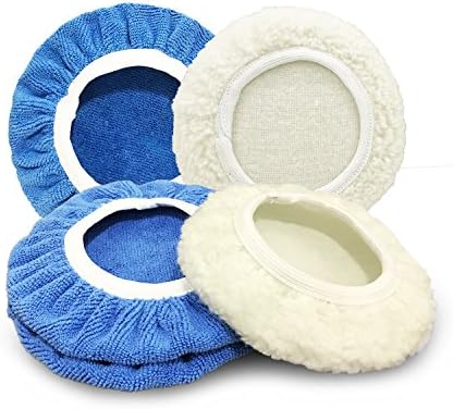 Car Polisher Pad Bonnet Polishing Bonnet Buffing Pad Cover For Car Polisher Pack of 5Pcs 5-6 7-8 (Combination packages 5-6inch)