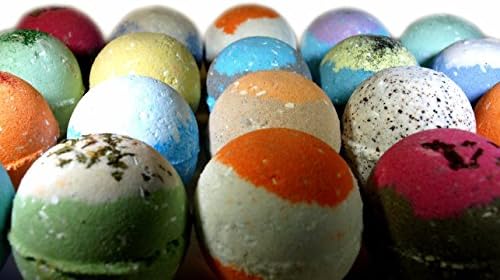 Bath Bombs Kit 16 Spa Bath Bomb Fizzies Gift Set Lush with Organic Essential Oils, Salt, Flowers