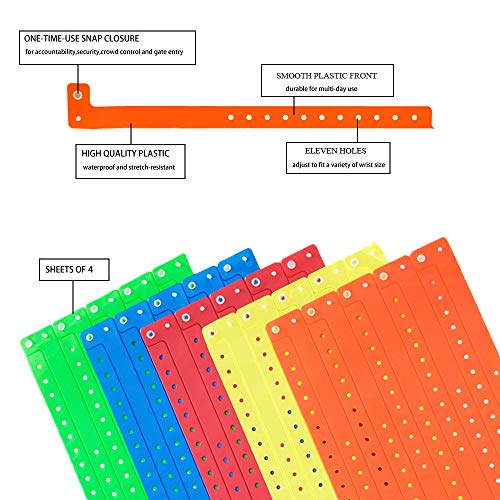 Ouchan Multicolor Plastic Wristbands Variety Pack- 200 Pack Vinyl Wristbands for Parties Events
