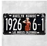 Marilyn Monroe 19266-1 Los Angeles California Vintage Auto License Plate, Embossed Tag Size 6