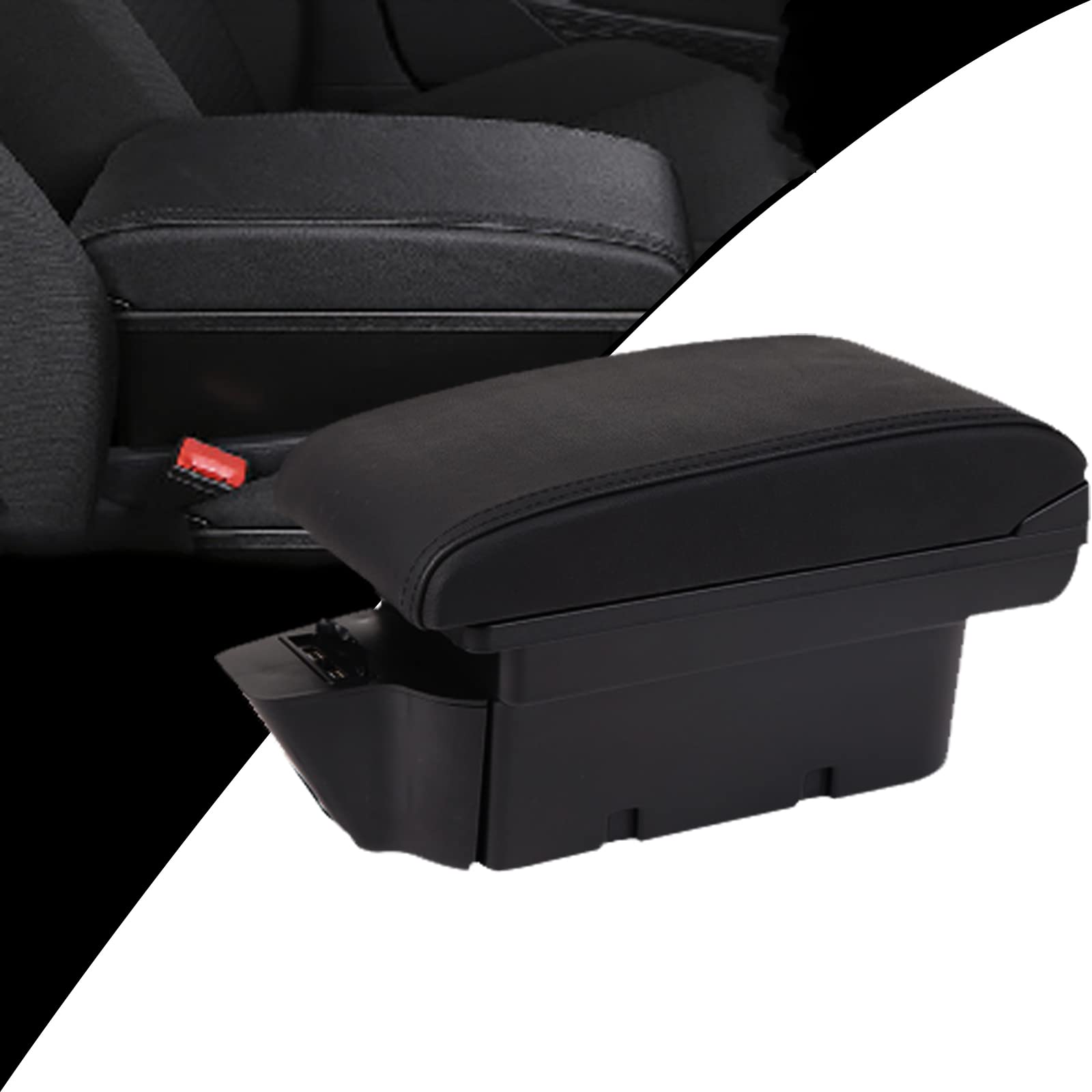 Photo 1 of Tocsho Consoles Armrest for Toyota 86 GT86 / Subaru BRZ Center Dual Storage Box for Scion FR-S 2012-2020 Black Stitching