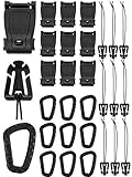 Tatuo 30 Pieces Tactical Gear Clip Strap for Molle Backpack Webbing Attachments Ring Hook Tactical Vest Belt (Style C)