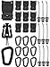 Tatuo 30 Pieces Tactical Gear Clip Strap for Molle Backpack Webbing Attachments Ring Hook Tactical Vest Belt (Style C)