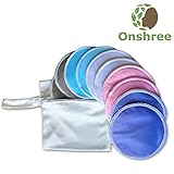 Organic Bamboo Nursing Pads (10 Pack) With Laundry Bag - Reusable, Ultra Absorbent, Super Soft, Irritation-Free Washable Breastfeeding Pads for Mothers