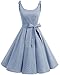 Bbonlinedress 1950's Bowknot Vintage Retro Polka Dot Rockabilly Swing Dress Blue White Dot M