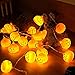 Halloween Pumpkin String Lights, Qualife 6.6ft 20 LED Copper Wire Holiday Party Terror Wall Hanging Decoration, Bulk 3D Night Lamp for Outdoor Indoor Home, Warm White, 3 AA Battery Powered.(PL005)
