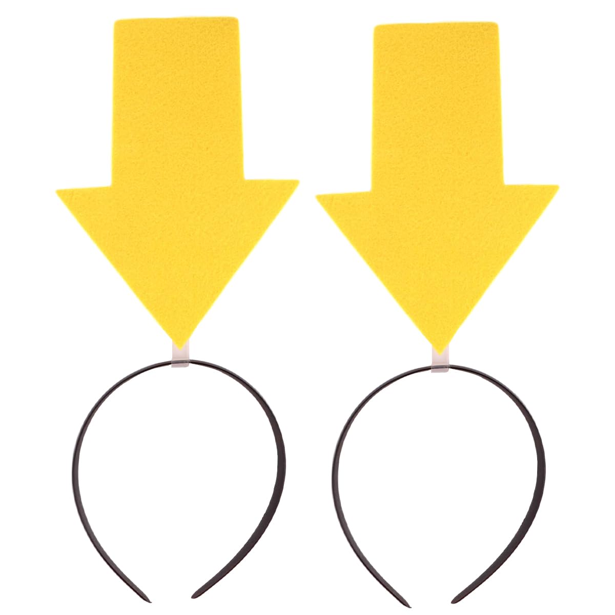 Homoyoyo 2Pcs Arrow Headband,Arrowhead Shape Hair Hoop Funny Arrow Hair Bands for Halloween Christmas Carnival Masquerade - Yellow