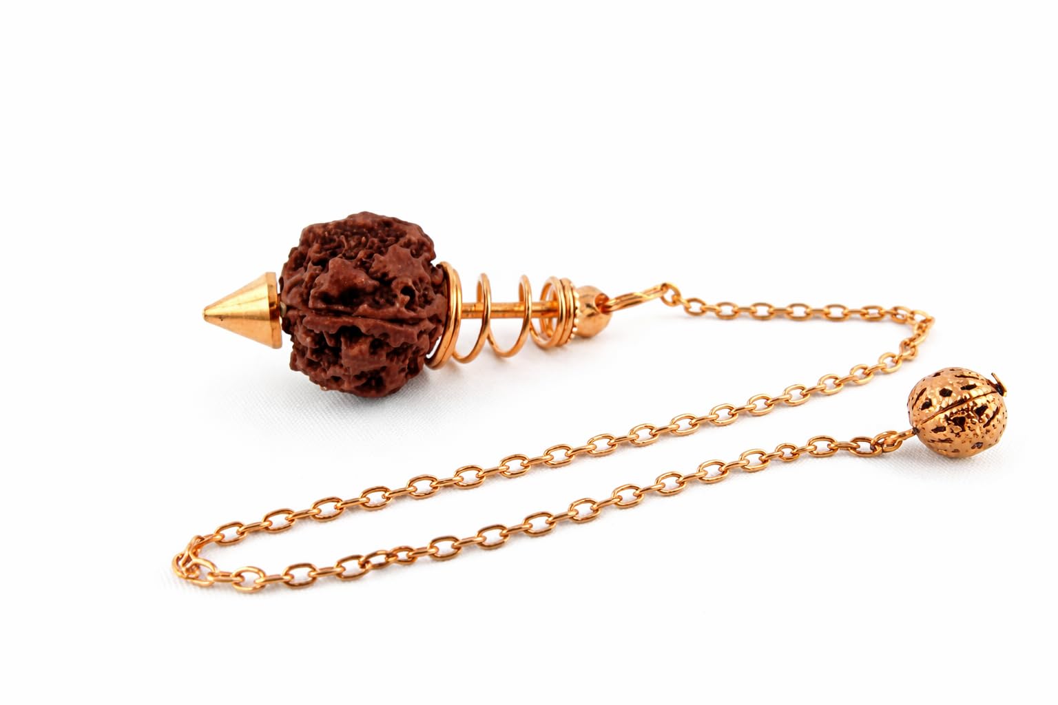 Jet International Rudraksha Copper Plated Pendulum Coil Spring Spiral A++ Crystal Therapy