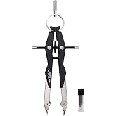 Mr. Pen- Professional Compass for Geometry, Extra Lead, Black, Metal Compass Drawing Tool for Students, Drafting and Engineering, Technical Drawings, Circles and Geometry Projects