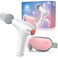 RENPHO Eye Massager & Mini Massage Gun,Heated Eye Mask with Bluetooth, Massage Gun with Heat and Cold, Relaxation Birthday Gifts for Women/Men