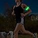 Higo LED Armband, Water Resistant Heat Sealed LED Slap Bracelet Glowing Light Up Sports Wristband with Reflecive Printing, for Runners(Green-Design Ⅲ)