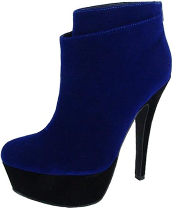 royal blue booties heels