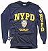 NYPD T-Shirt, Long Sleeve New York City Police Department Screen Printed Shield XL Navy