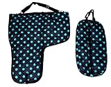 Western Saddle Carrier Bridle Bag Turquoise Polka Dot Set