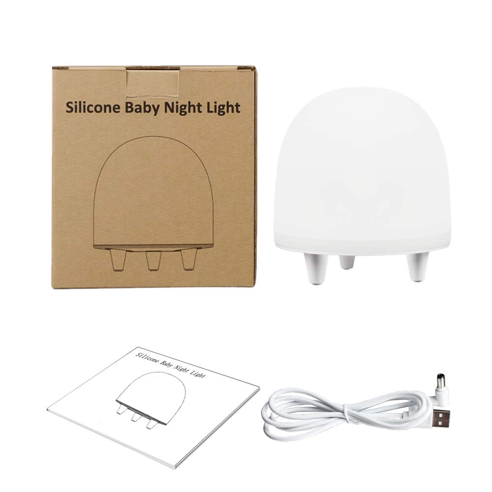 LED Nachtlicht Baby, Kinder Nachtleuchte USB wiederaufladbar, warmweß/Timer/Touch Bedienung/3 Modi, Stimmungslicht mit RGB-Farbwechsel & Dimmbares Schlummerlicht, Schlaflicht für Baby, Kinder