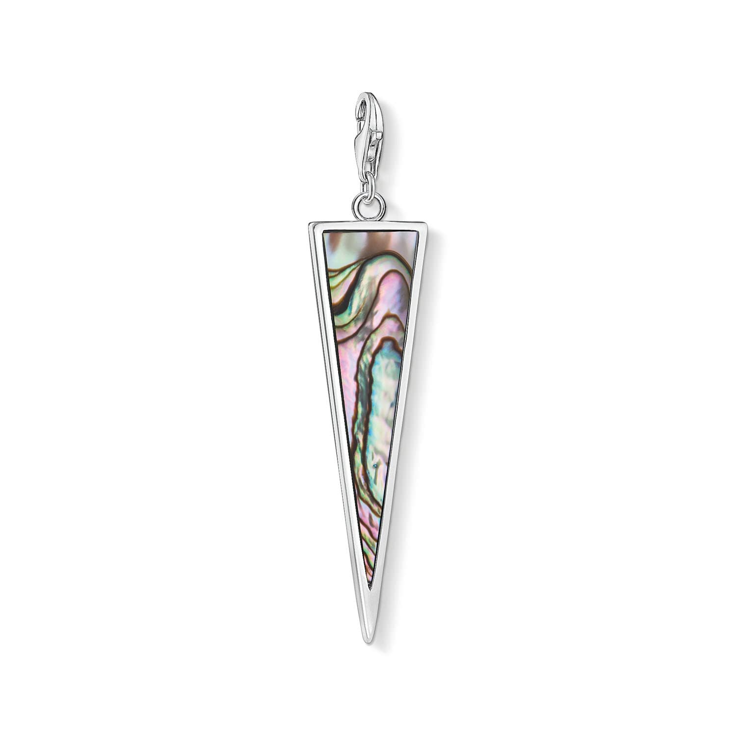 Thomas Sabo Women Charm Pendant Triangle Mother-of-Pearl Turquoise 925 Sterling Silver Y0026-509-7